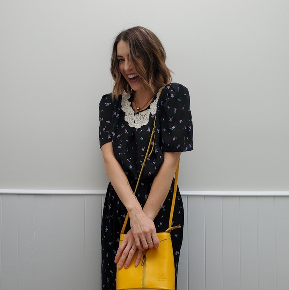 VINTAGE Cottage core Floral Semi-Sheer Dress - Picture 9 of 9